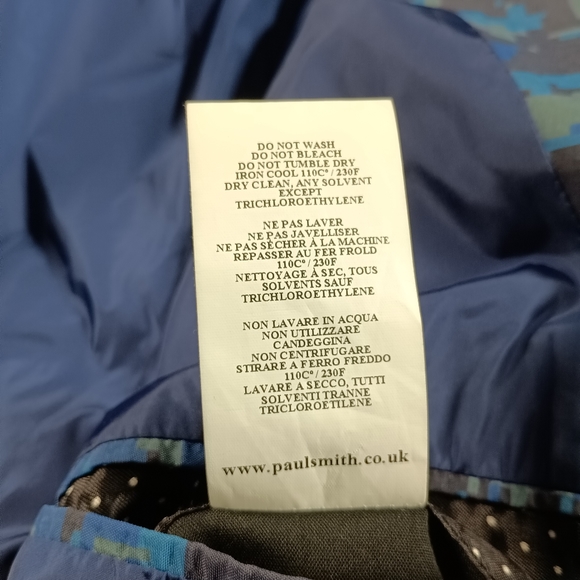 Paul Smith Bomber Jacket Blue Camo Mens Large - Picture 8 of 13